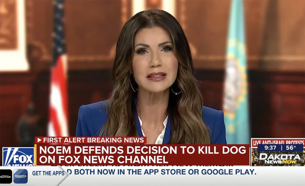 Kristi Noem Defends Killing Dog Not Puppy