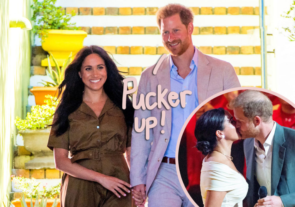 Prince Harry & Meghan Markle Share Adorbz Kiss Cam Moment At Lakers Game!